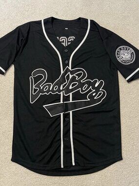 Bad Boy Entertainment Biggie 10 Medium Baseball Jersey 20th Anniversary Black